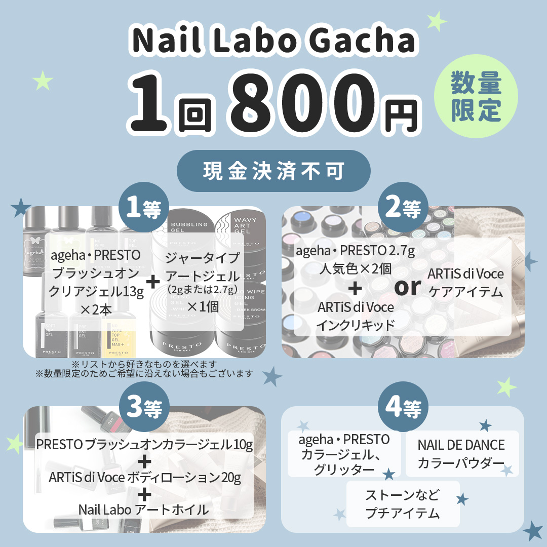 Nail Labo Gacha 1回 800円